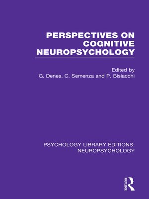 cover image of Perspectives on Cognitive Neuropsychology